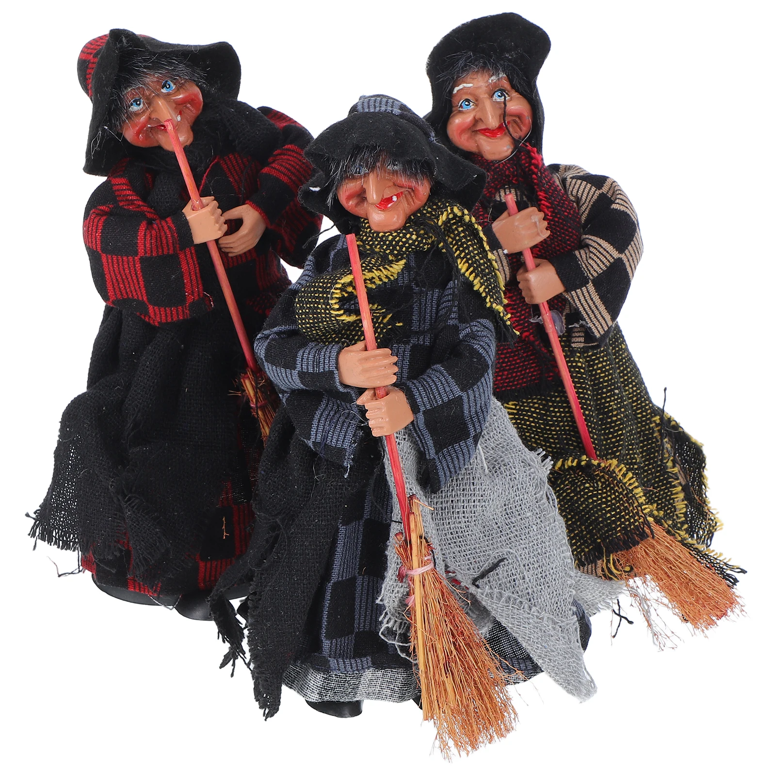 

Halloween Witch Ornaments Party Props Flying Spooky Haunted Accessories Broomstick Decor Sculptures Cloth Hanging