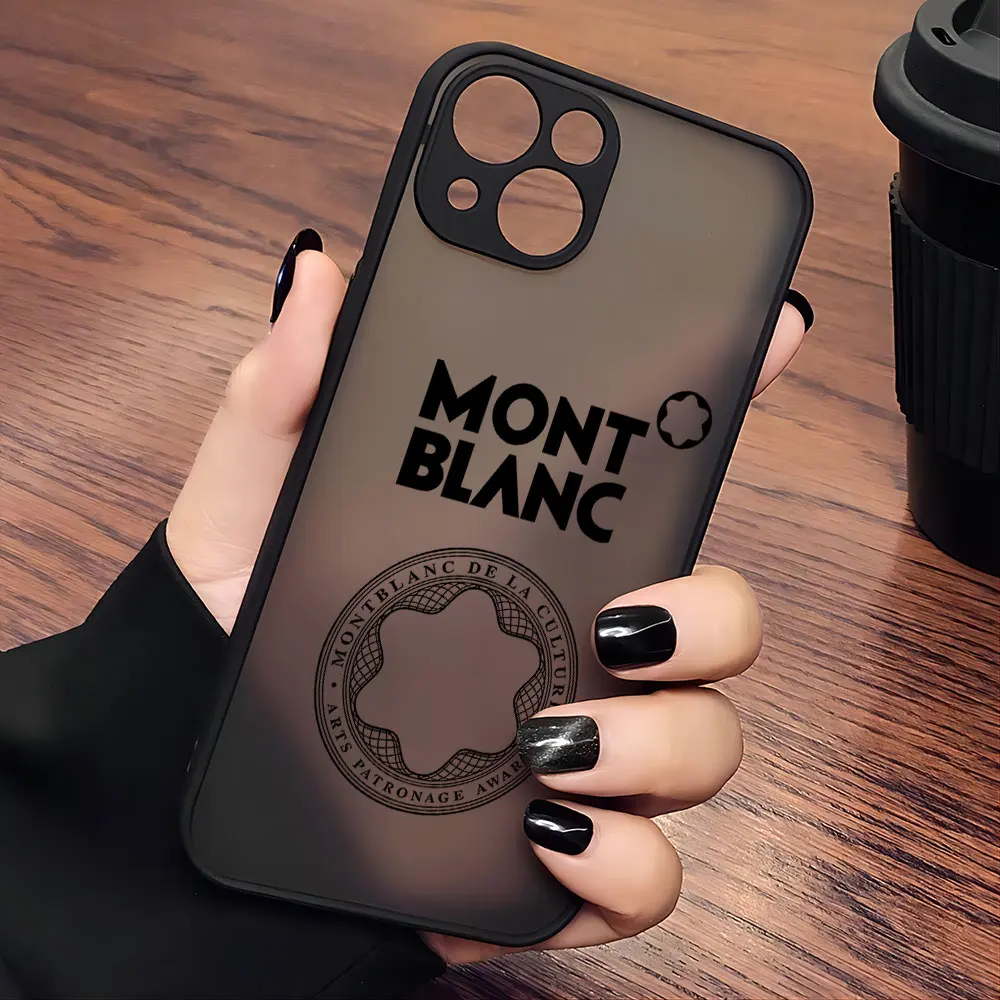 Funda de teléfono para iPhone 17 16e 16 15 14 13 12 11 Pro Air Max 7 8 6 6s Plus Montblancs Simple y versátil cubierta trasera transparente mate