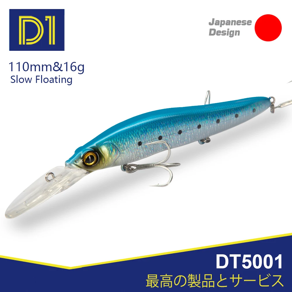 D1 Jerk Minnow Fishing Lure Bait 110mm/16g Groundbait Artificial Hard Wobblers All The Water For Bass Pike 2020 Fishing Tackle