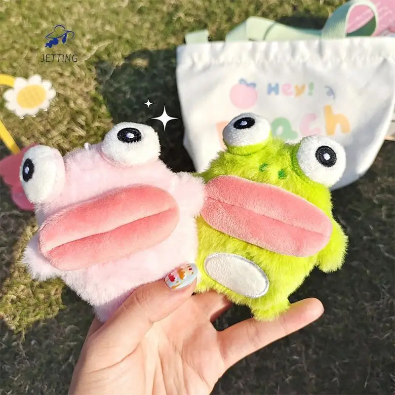 JoCartoon Plush Butter Pendant Key, Cute Saucisse Mouth Frog Key, Couple Key Ring, Backpack Charms, Car Bag Decor, Christmas Gift