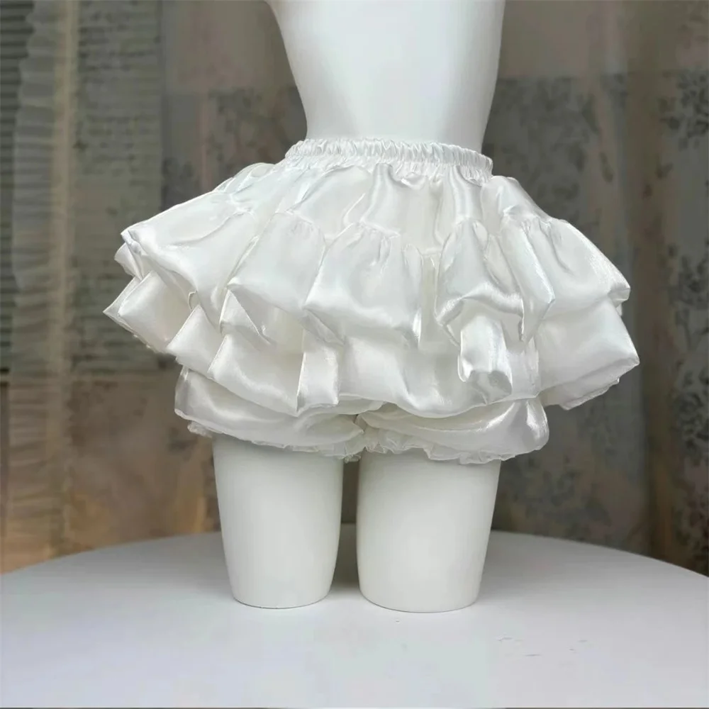 Princess Kawaii Lolita Party Skirt Women Summer Ruffle Layered High Waist Cute Balletcore Mini Skirt Sweet Y2k Shorts Skirt