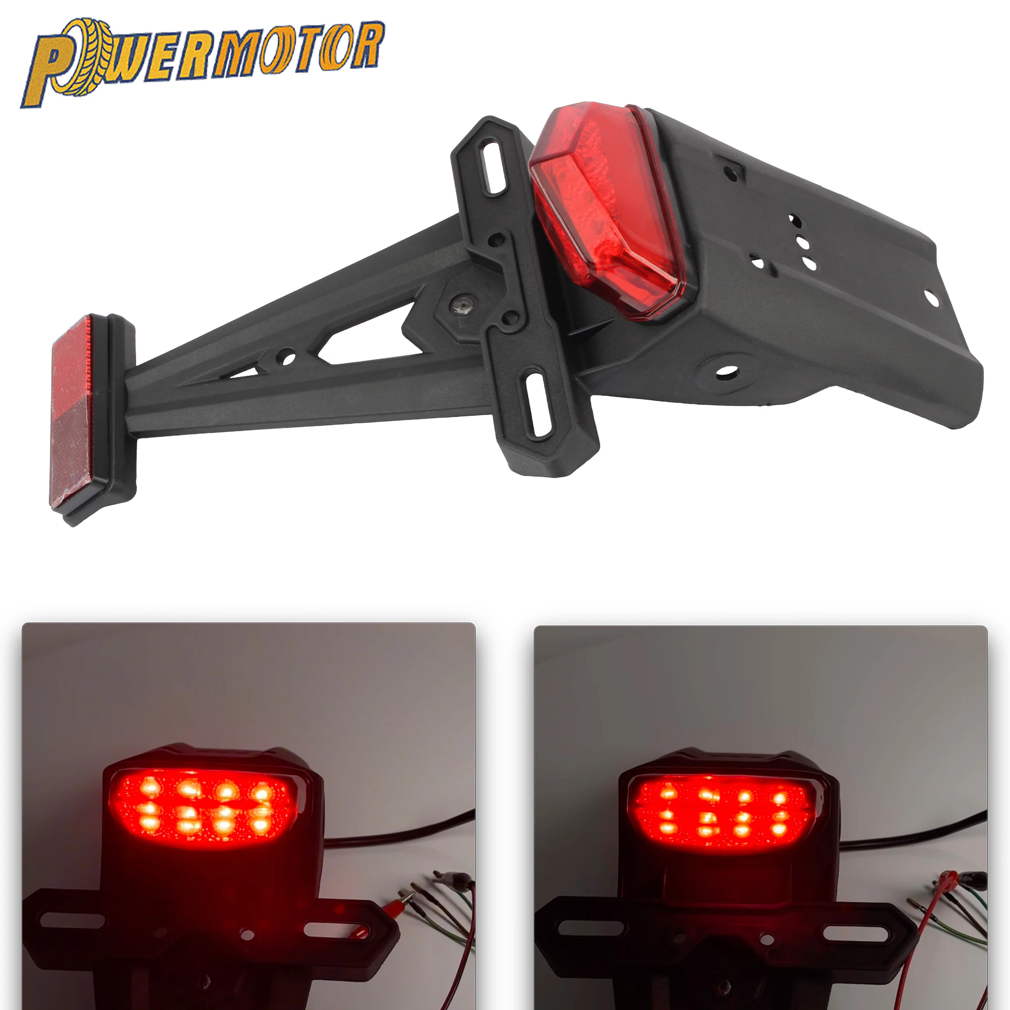 

Universal Motorcycle Taillight Bracket Assembly License Plate Bracket Rear Fender Reflector Tail Light Motocross Modified Parts