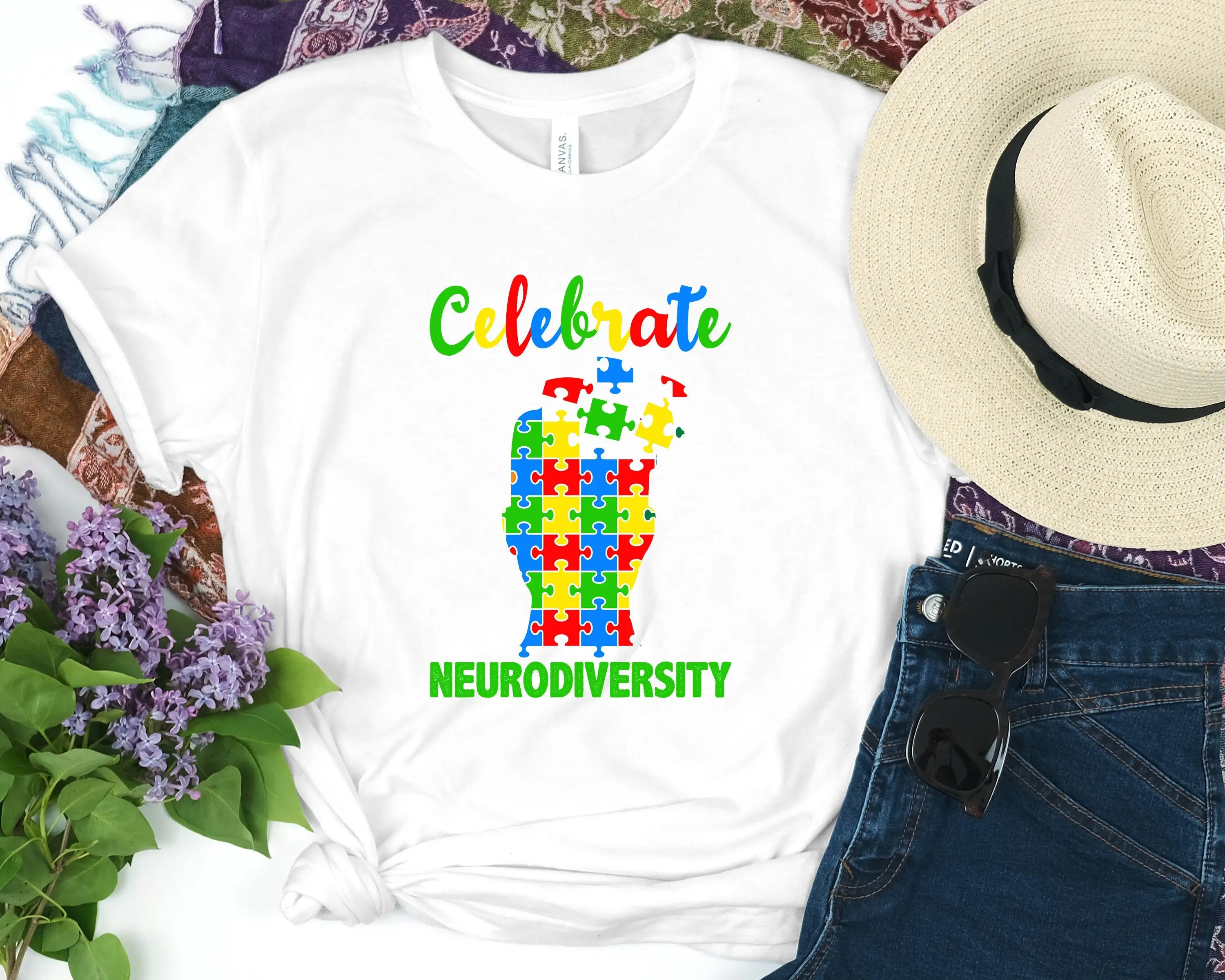 Celebrate Neurodiversity T Shirt Autism Mom Awareness Autistic Pride