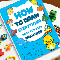 Fun Drawing Book Simple 4-step Tutorial on How To Complete Drawing 96 Cartoon Patterns Interactive Coloring Activity Book
