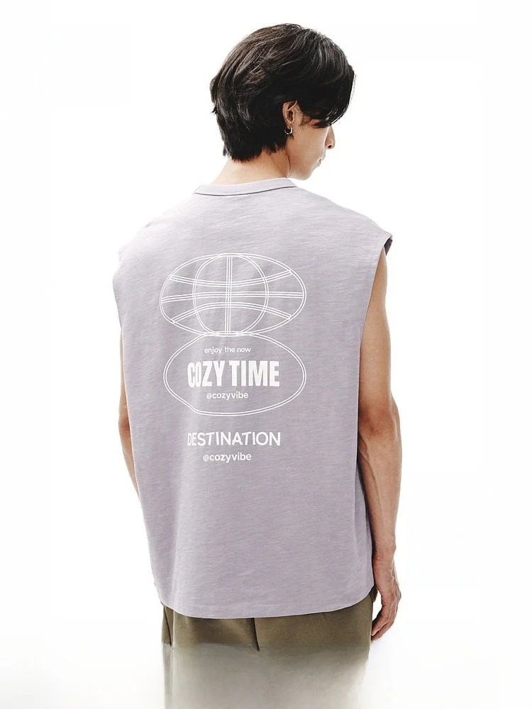 

H&M Men's Loose Fit Cotton Vest 1339815 Summer New Arrival Casual Style Sweat Vest Comfortable Breathable Outerwear