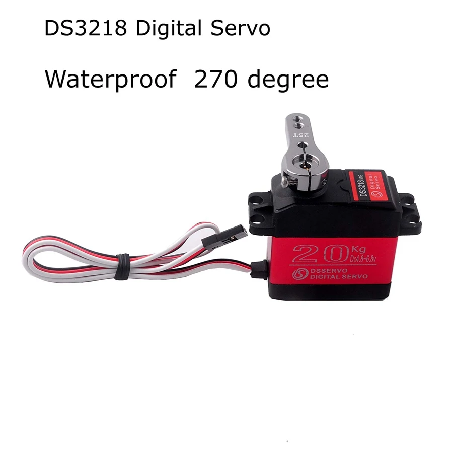 DS3218 Servo 20KG Vollmetallgetriebe 25T Servoarm Digitales Servo Wasserdichte mechanische Armbeschläge Baja Cars RC Cars Control An