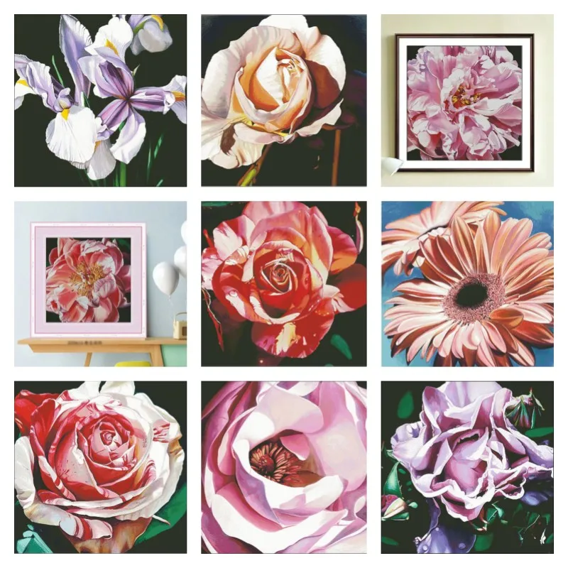 

HC1899 Cross Stitch Kits Stich Embroidery Cross-stitch Complete Kit Needle Arts & Craft Hobby Needlework Flower Package Hobby