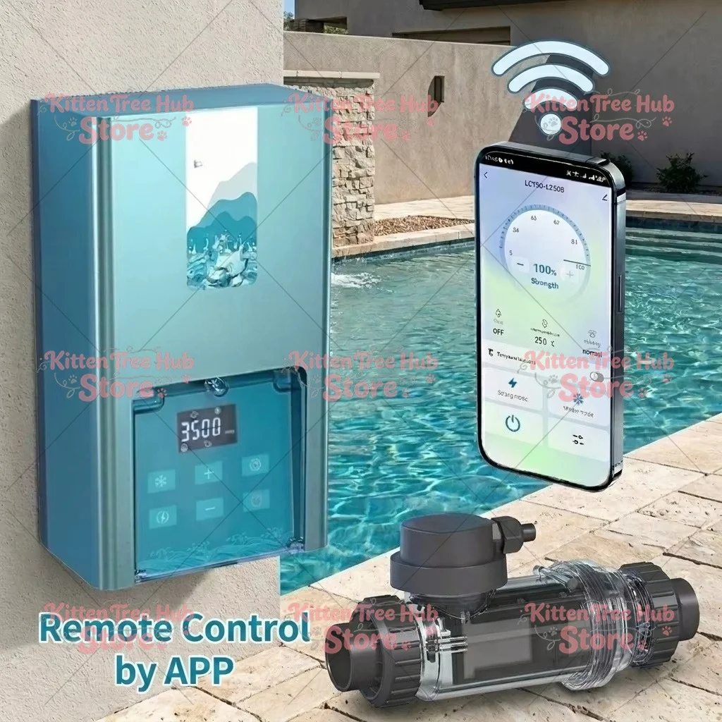 WiFi APP Smart Low Salt Alarm Automatic Dosing Chlorine Salt Chlorinator IPX7 Waterproof with Self-Cleaning for Swimming Pool