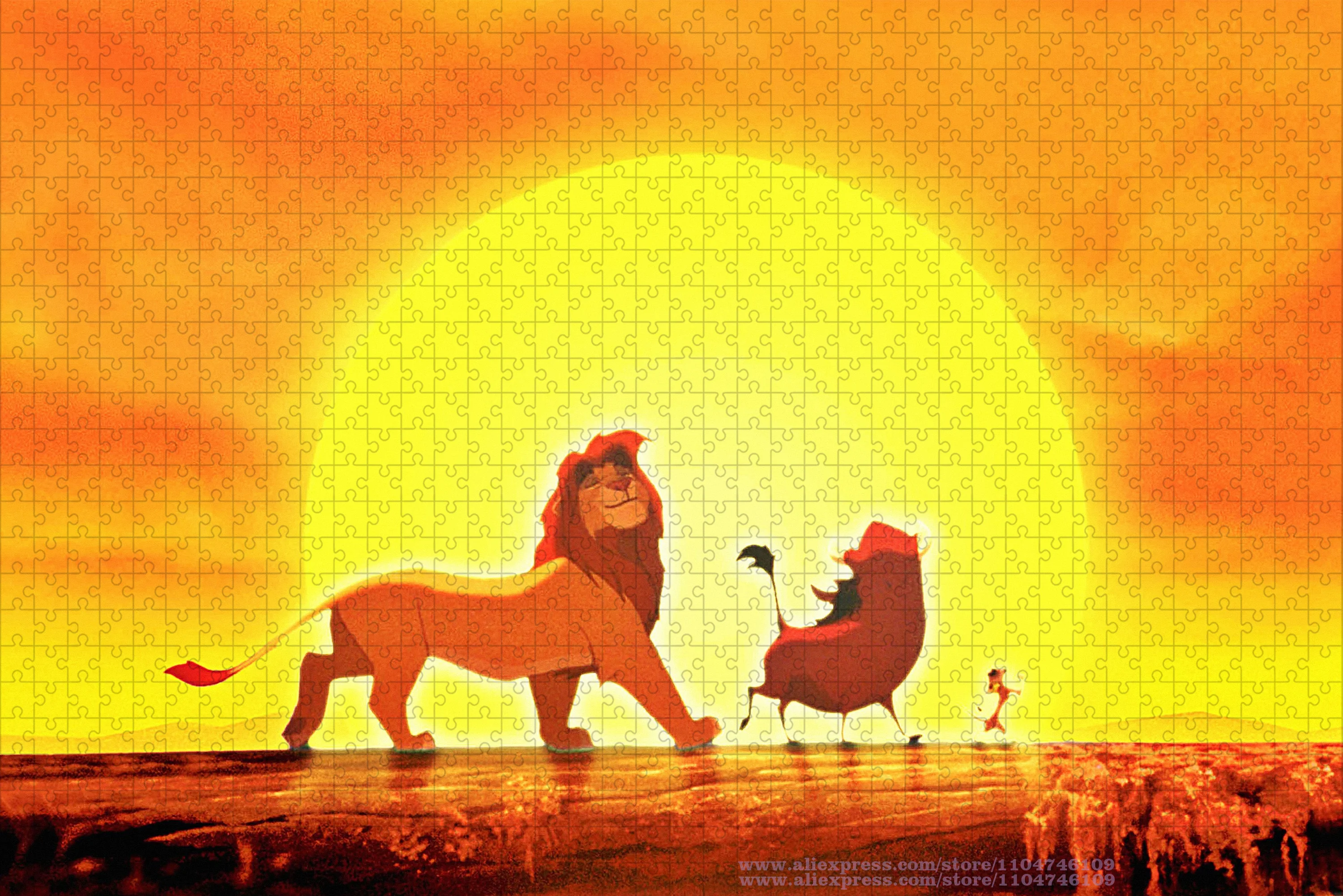 Disney Anime The Lion King Puzzle Jigsaw 108/200/300/500/1000/1500Pcs Intelligence Puzzles for Kids Parent-Child Diy Puzzle
