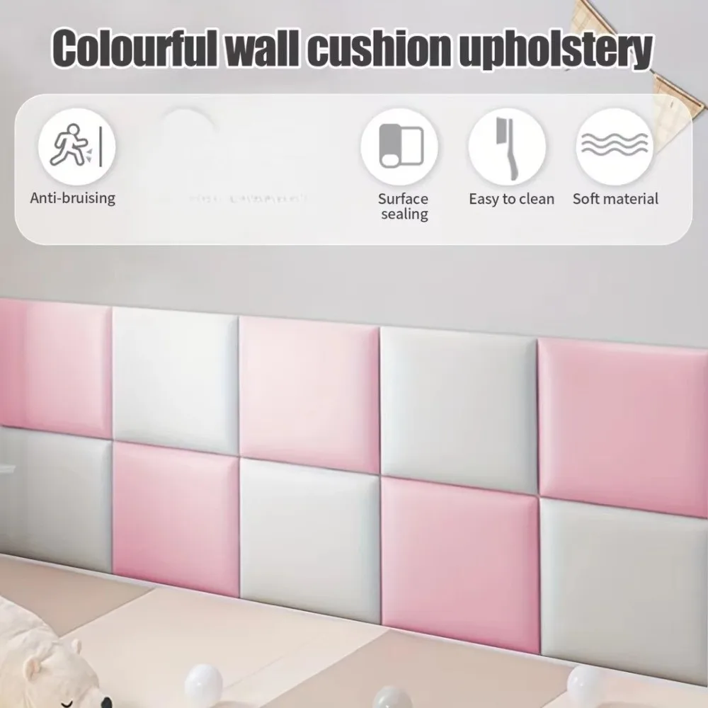 Self-Adhesive Soft Wall Panels Soft Cushion Anti-Collision Design Bed Headboard Stickers Morden Style Tatami Decor Stickers