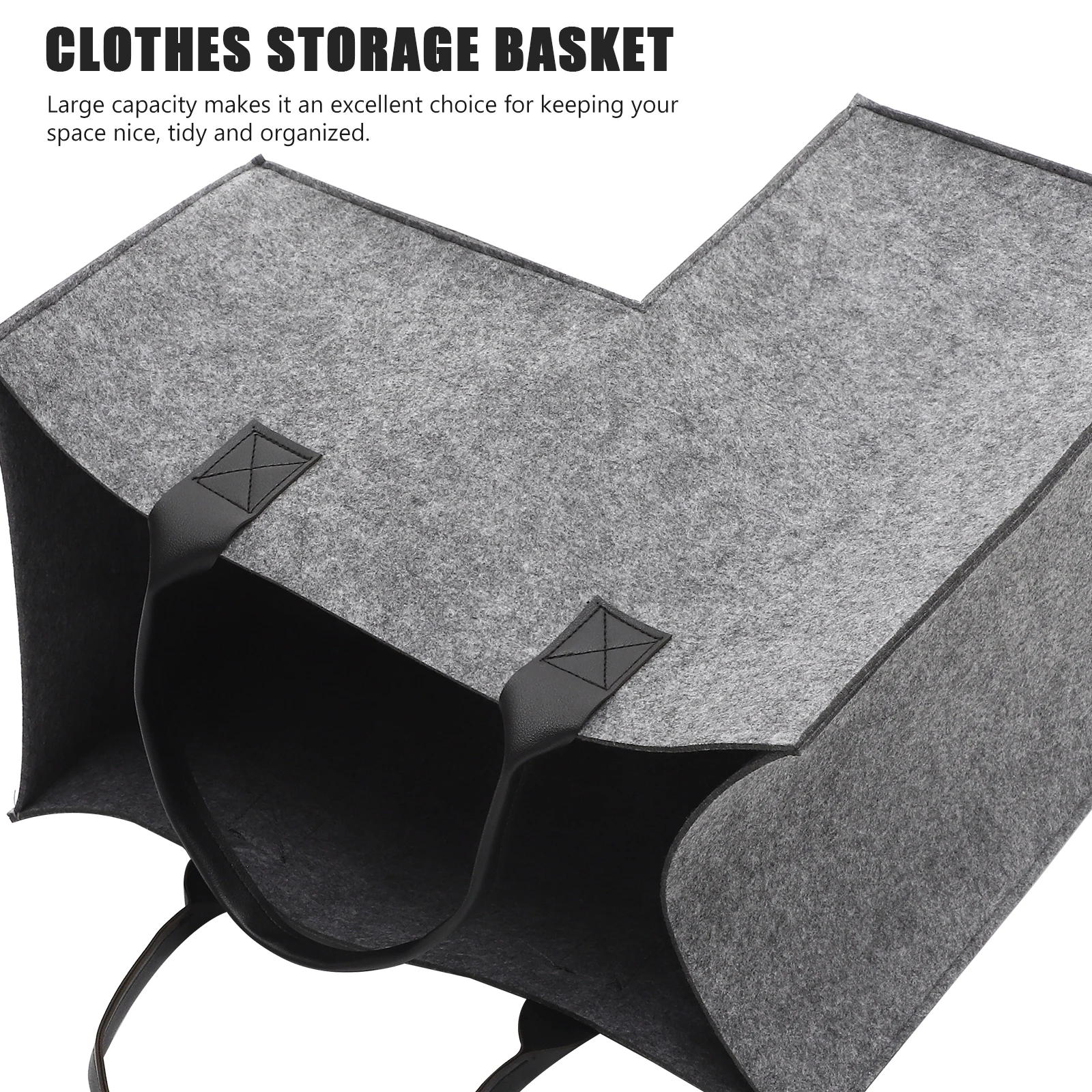 

2pcs Storage Basket Large Capacity Premium Felt Material Bedroom Living Room Closet Organizer Clothes Toy Holder Household