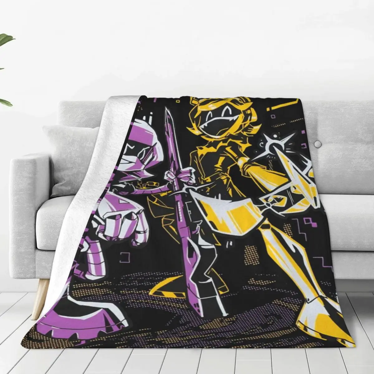 Murder Drones N And Uzi Blanket Velvet Textile Decor Anime Breathable Soft Throw Blanket for Bed Travel Bedspread