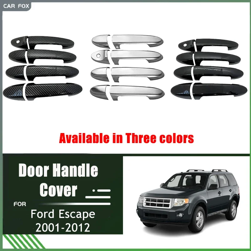 

Chrome Door Handle Cover Trim for Ford Escape MK1 MK2 2001-2012 2002 2003 ABS Car Accessories Carbon Fiber Set Sticker Styling