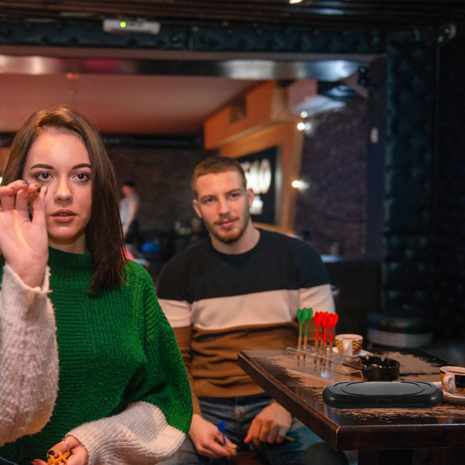 Scatola portaoggetti per freccette Custodia portatile da asporto per parete Accessori per pannelli in plastica nera da viaggio