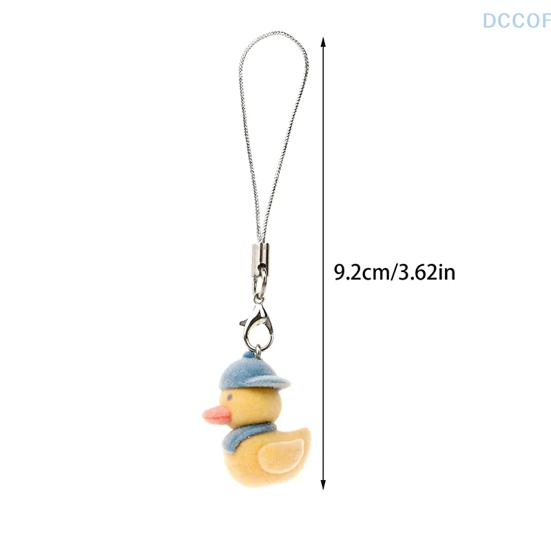 Cartoon Flocking Duck Phone Lanyard Cute Little Duck Pendant Mobile Phone Strap Keychain For Girls Cell Phone Chain Accessories