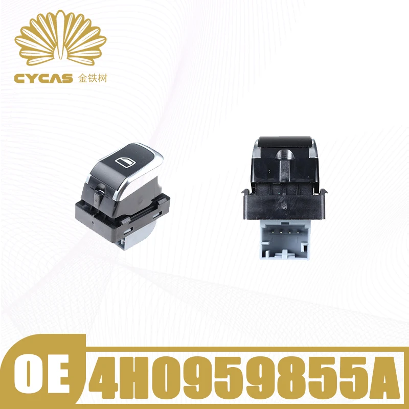 

CYCAS Chrome Electric Window Lift Control Switch Single Button 4H0959855A For Audi A1 A6 A7 A8 Allroad Q3 RS6 RS7 Accessories