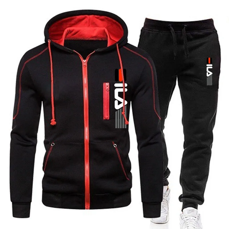 

2020 Tracksuit Men Casual Sportswear Two Pieces Set Hoodies+Pants Track Suit Sets Spring Hooded Sweatshirts