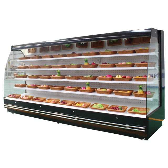 

Kitchen Appliance Customized Air Cooling Curtain Cabinet Fresh Food Display Air Cooling Inner Compressor For Supermarket