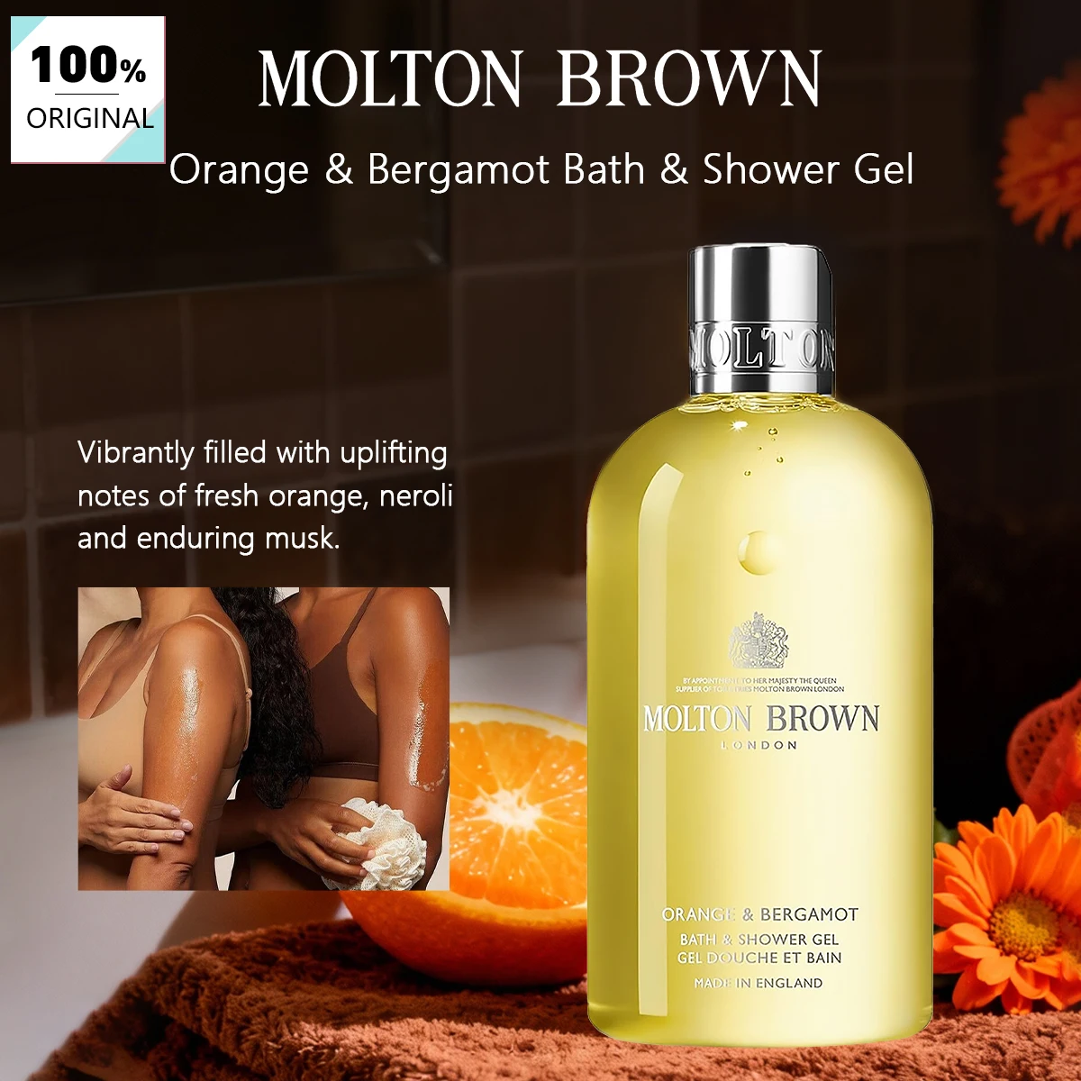 

Molton Brown Orange&Bergamot Bath&Shower Gel 300ml,Luxurious Foaming Formula​,Long-Lasting Fragrance,Soft & Silky Skin Feel