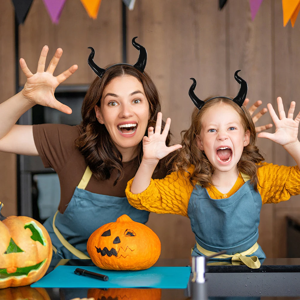 

2pcs Prank Horn Headband Witch Demon Horn Headpiece Halloween Party Cosplay Costume Antelope Devil Hairband Halloween Party deco