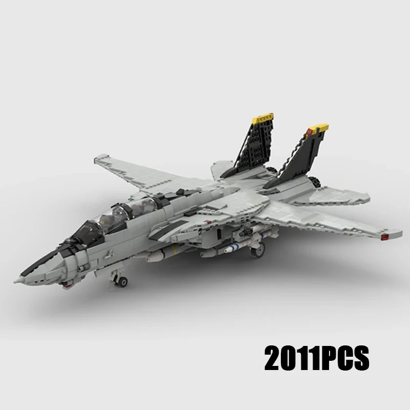 Moc Building Bricks Military Model F-14 Tomcat 1/35 Fighter Technology Modular Blocks Gifts Toys For Children DIY Sets Assembly