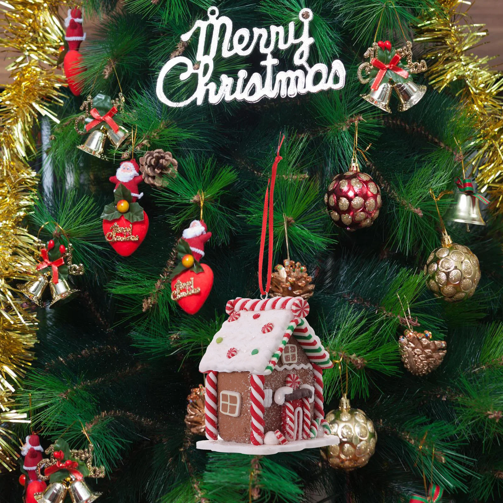 

Shape Resin Christmas Hanging Pendant Realistic Xmas Tree Ornament Decoration for Home Party Hanging Christmas Decors