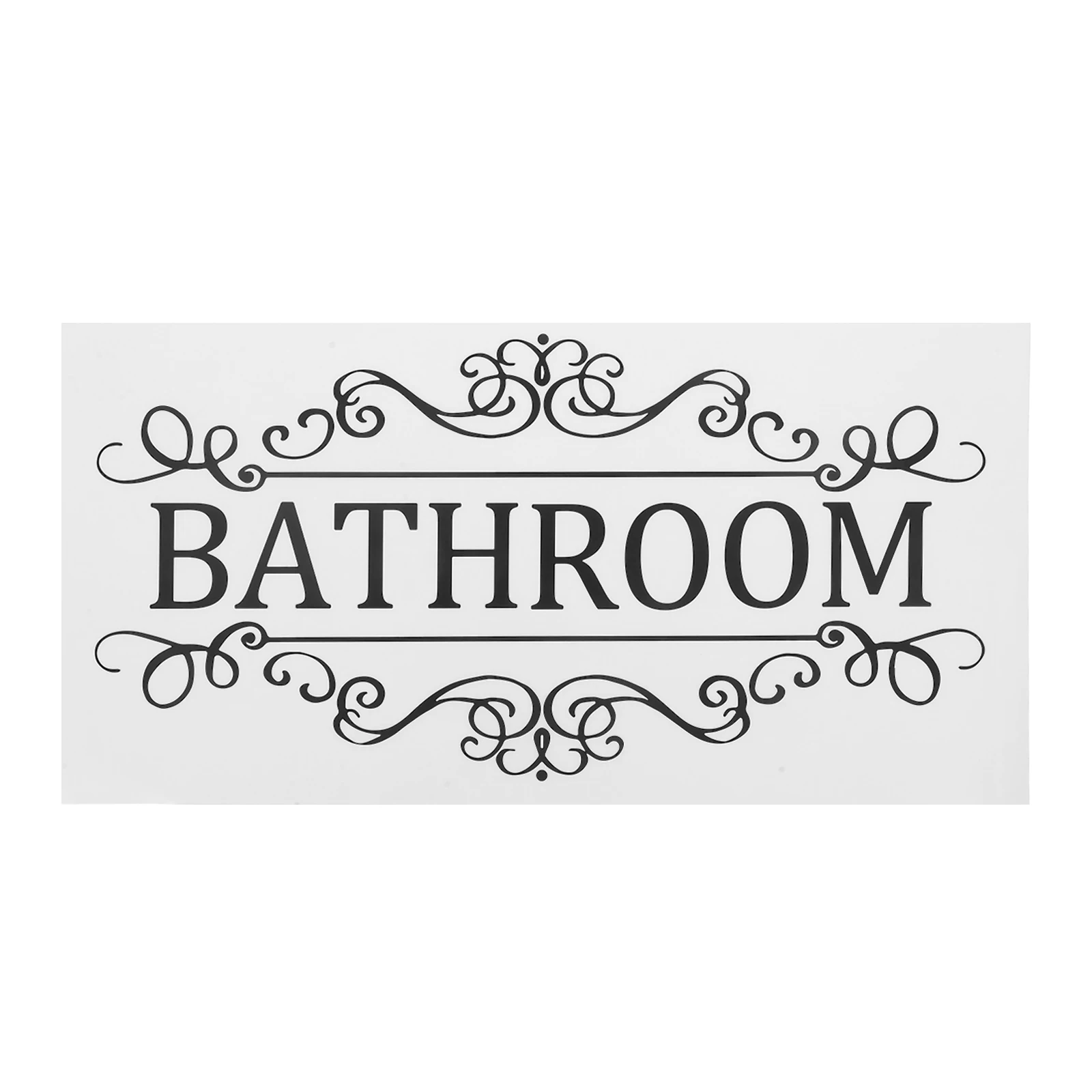 

Bathroom Wall Sticker Removable Waterproof Black Bathroom Door Sign Clear Visible for Restroom Toilet Hotel Office Home