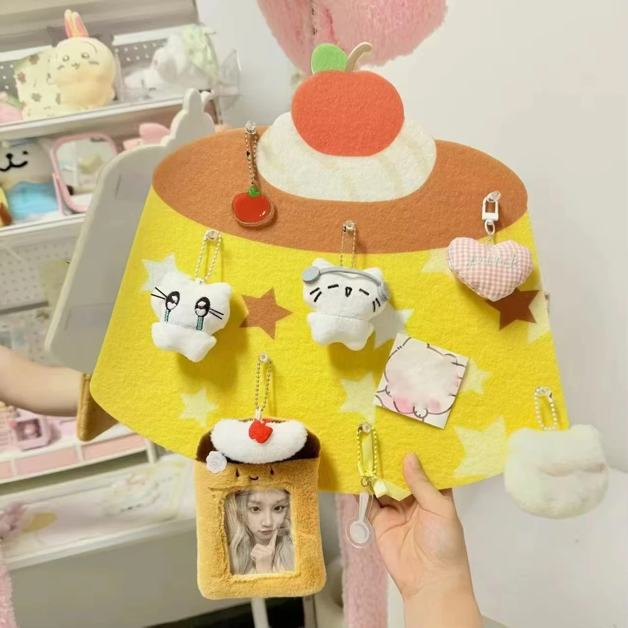 New Pudding DIY Felt Board Dormitory Cartoon Cute Decoration Bar Chirp Board Photo Card Photo Wall Without Punching Cute Gift