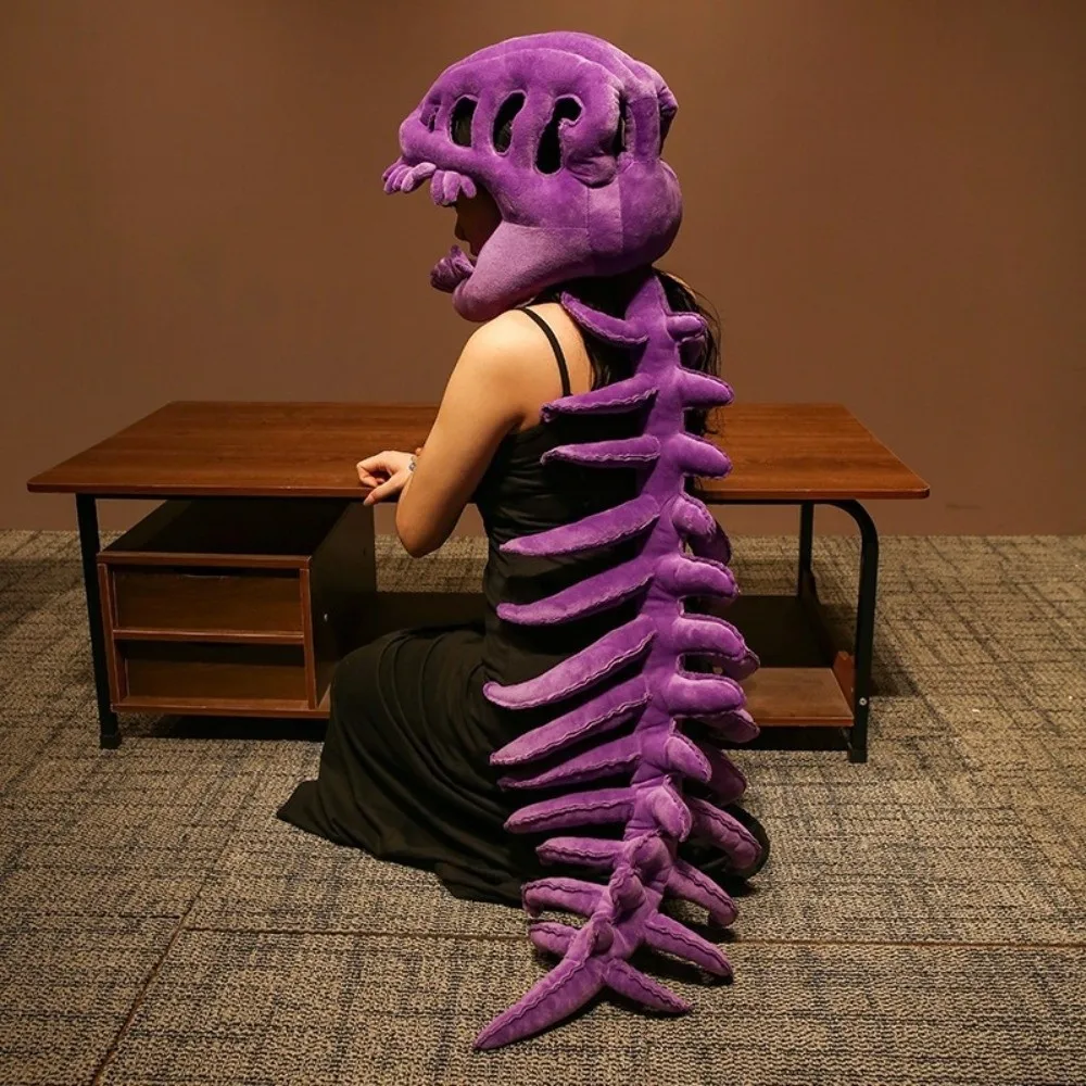 

Funny Soft Dinosaur Skeleton Headgear 3D Design Realistic Dino Hat Creative Huge Size Stuffed Animal Bone Set Home Decoration