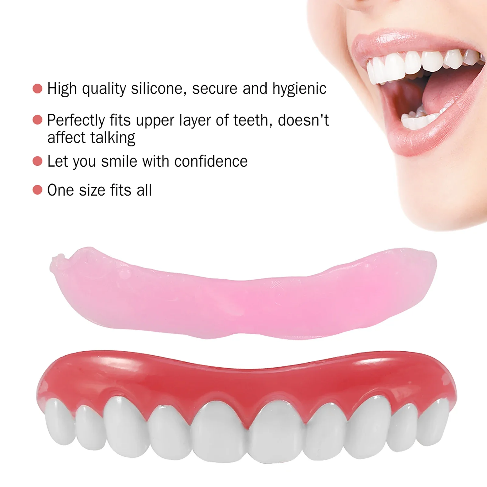 Silicone False Teeth Perfect Laugh Veneers Braces Upper Lower Teeth Whitening Stickers Teeth Whitening Braces Instant Tools