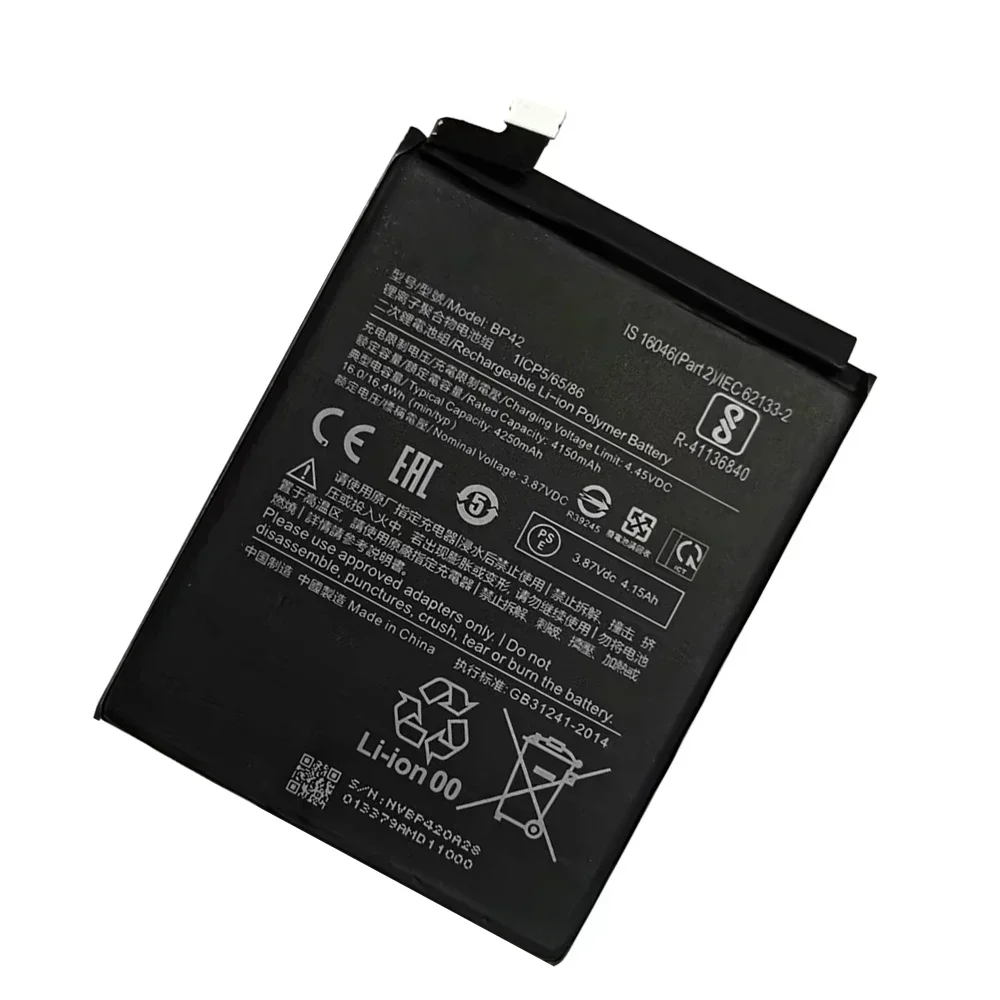 100% Original BP42 Battery For Xiaomi Mi 11 Lite BP42 Genuine Replacement Phone Battery Batteries Bateria 4250mAh Fast Shipping