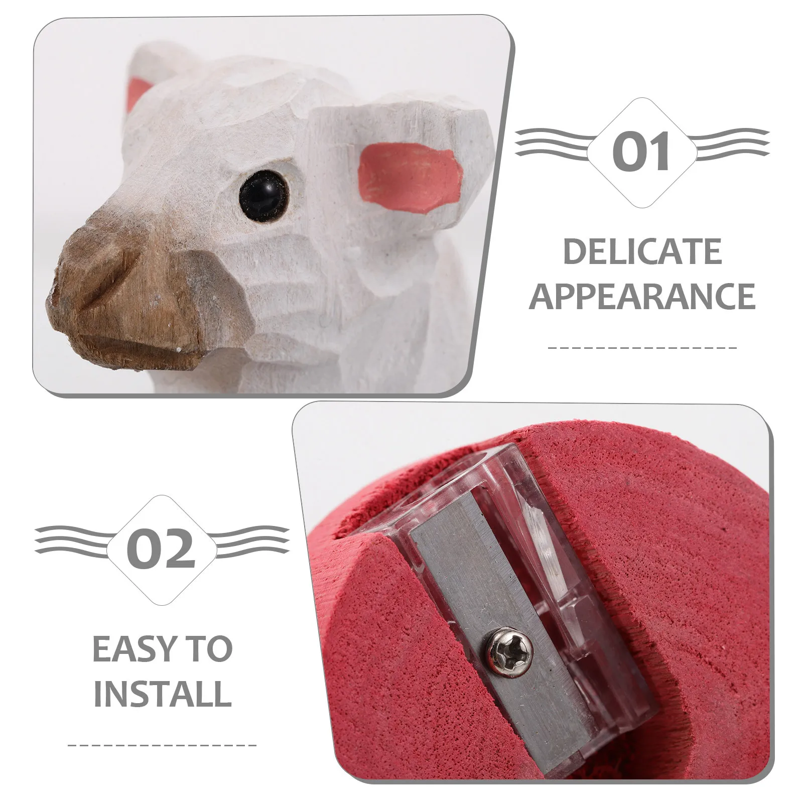 Mini Wooden Pencil Sharpener Kawaii Style Hand Crank Sharpener for School Students Creative Art Activities Travel