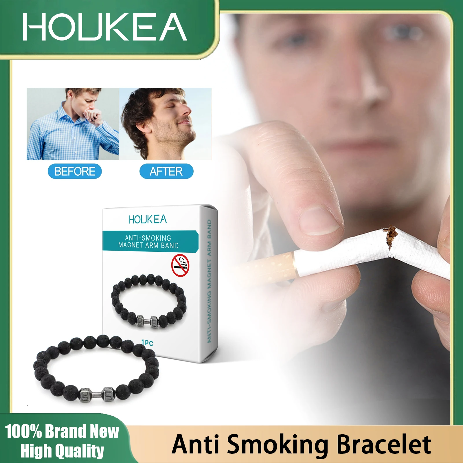 Anti-Rauch-Magnet-Armband. Hilft beim Rauchen leicht zu stoppen. Gerät zur Linderung von Zigarettensucht, lindert Stress und stoppt das Rauchen