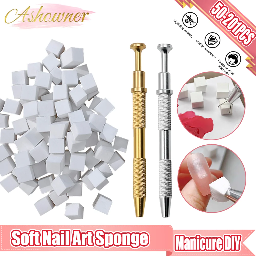 Ashowner Soft Nail Art Sponge Gradient Nail Art Stamper Tools Coloring Stamping Painting Manicure DIY Creative Nail Sponge Tool