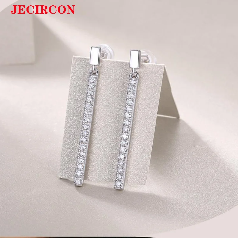 

Серьги с кисточками из стерлингового серебра JECIRCON S925, полная инкрустация каждые муассанит 1,5 мм, стильные и легкие роскошные женские украшения для вечеринок