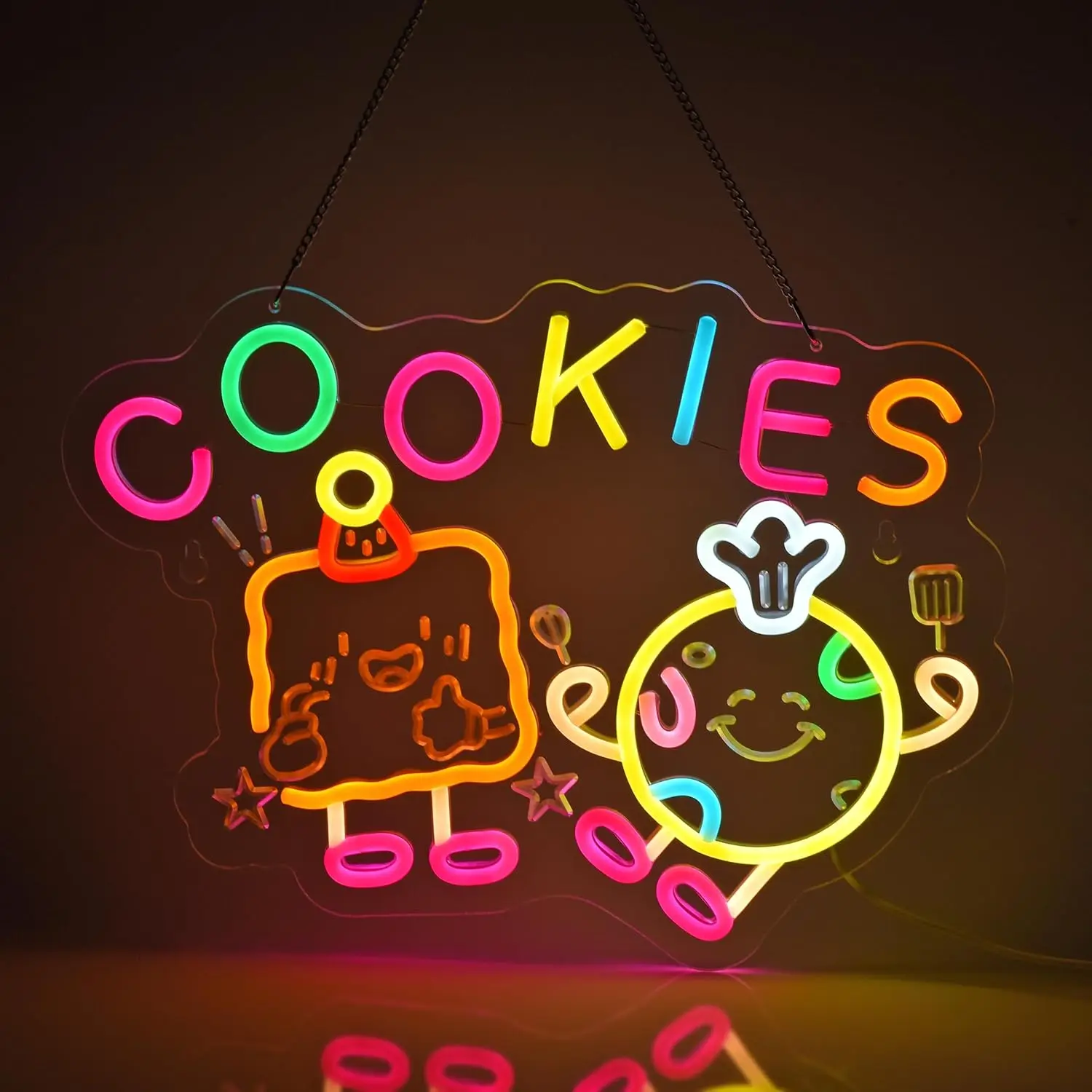 

Cookies Neon Sign USB Dimmable LED Neon Light for Store Retail Shop Market Mall Grocery Bakeries Cafés Celebration Home Decor