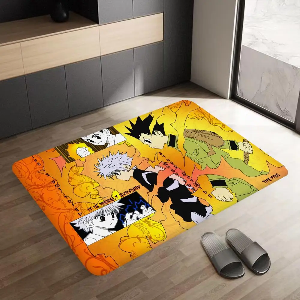 Hunter x Hunter Anime Bathroom Mat Anti-slip Absorb Water Long Strip Cushion Bedroon Mat Welcome Doormat