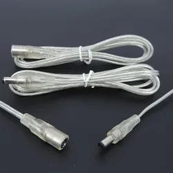 Transparent Female Male DC Power Adapter Pigtail Cable 5.5x2.1mm 12V Jack Connector Extension Cord For LED Strip Lights A7