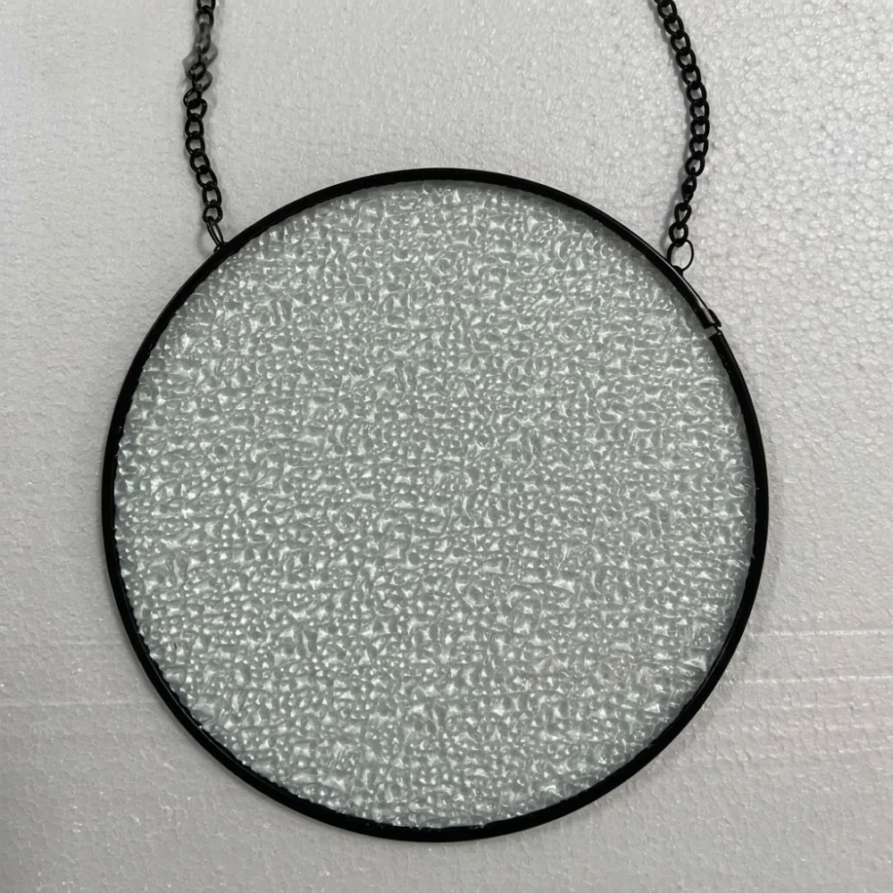 Round Blank Textured Glass Sun Catcher Hammered Glass Surface Metal Wrapped Edge Suncatcher Home Decor DIY Art Painting