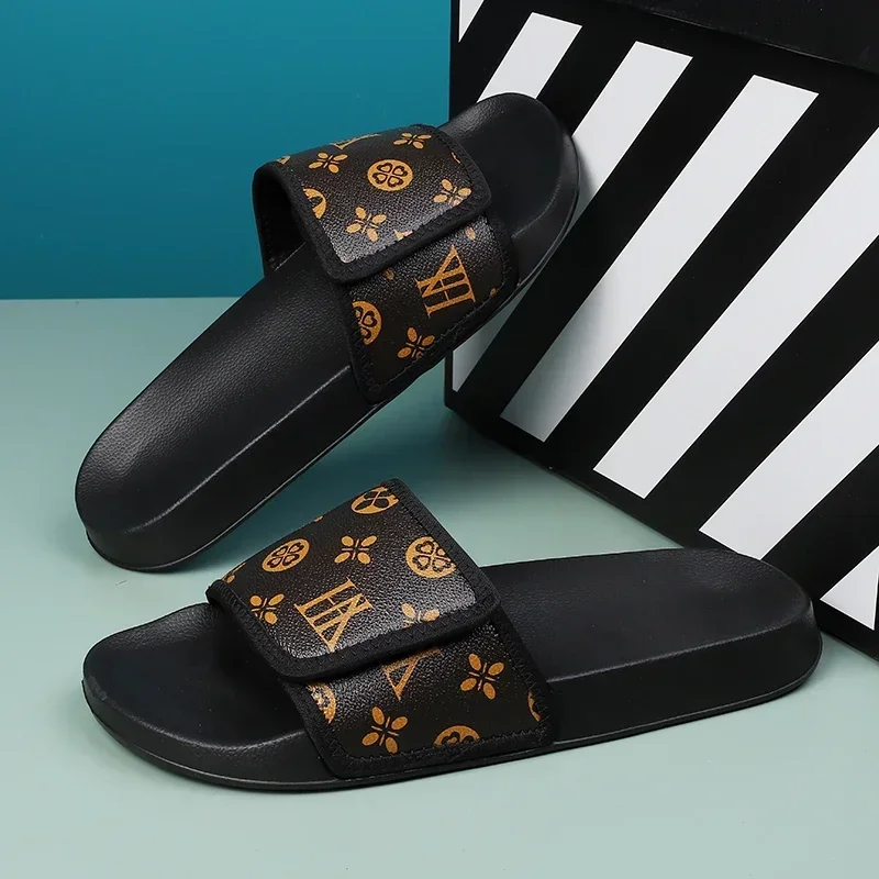 Sandálias de couro genuíno para homem, sandálias confortáveis para homem, chinelos de casa para homem, sapatos de verão para homem, promoção, chinelos e sandálias de dedo para homem.