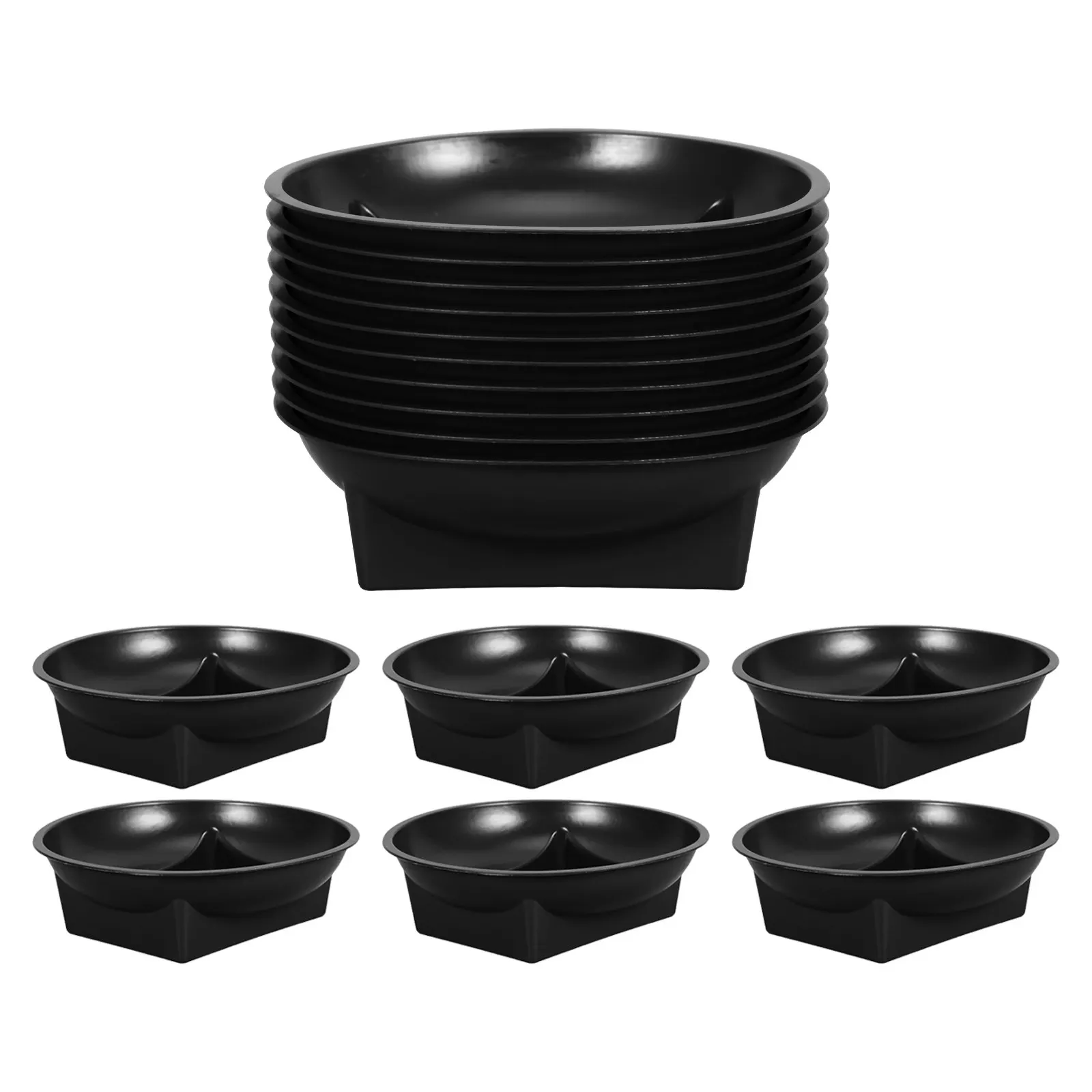 16Pcs Black Plastic Round Flower Planter Pots Outdoor Garden Planting Box Cemetery Memorial Floral Supplies Grave Decoration