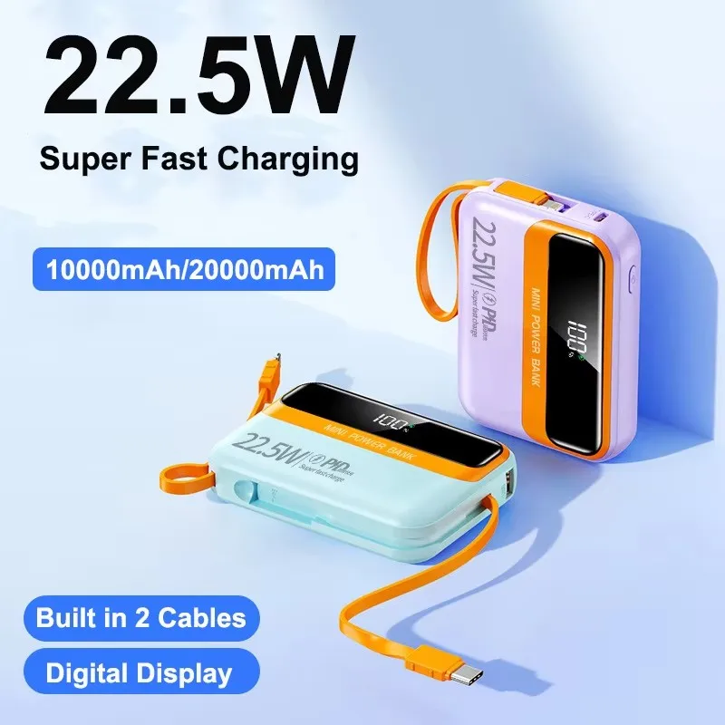

Mini Power Bank 20000mAh USB C PD 22.5W Fast Charging Powerbank for iPhone Samsung Huawei Xiaomi Portable Charger Spare Battery