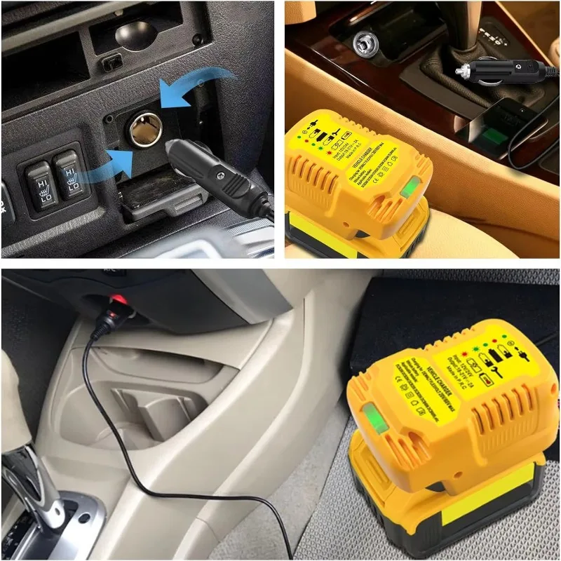 Mini Caricabatteria Da Auto Compatto Per Makita Per Milwaukee Per Dewalt Per Einhell 18V Batteria Caricabatteria Da Auto Accendisigari Spina caricatore