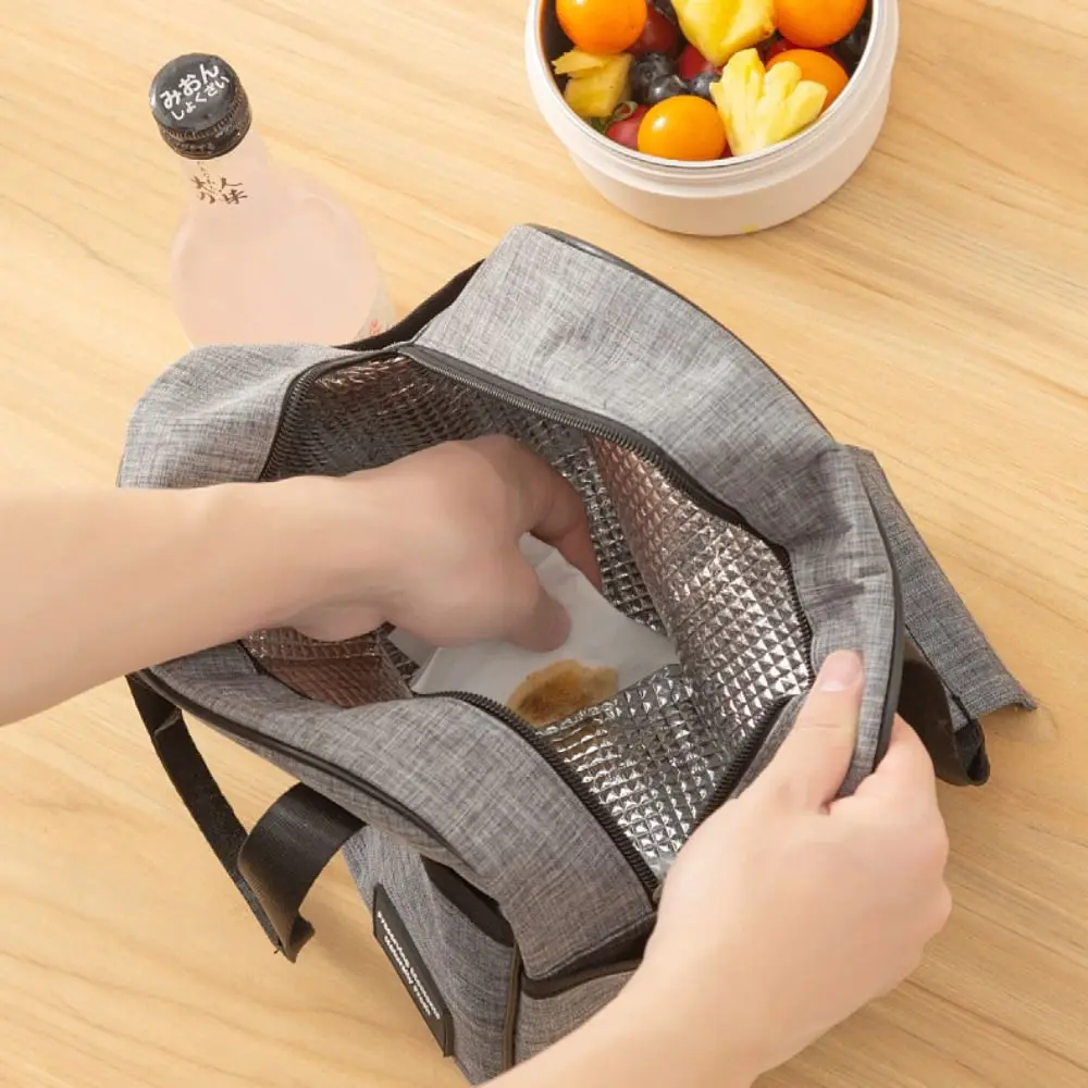 

Portable Insulated Thermal Lunch Bag Waterproof Oxford Cloth Hand-held Picnic Food Pouch Large Capacity Thickened Lunch Box