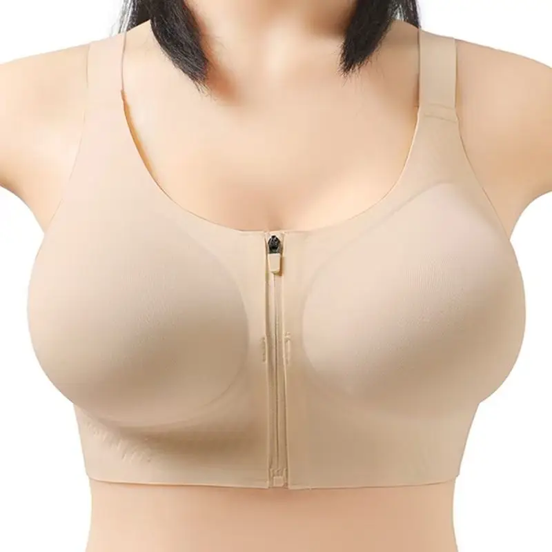 

Бюстгальтер на молнии спереди для небольшой груди, с самой толстой подкладкой 12 см – подтягивает и улучшает форму, предотвращает провисание, бесшовный, невидимый под обтягивающими топами