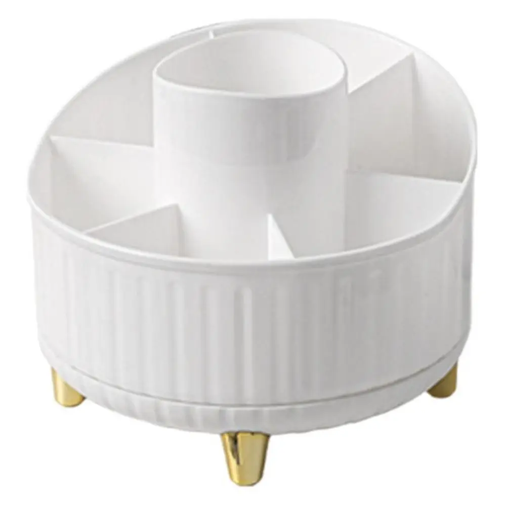 

7 Grids 360° Rotating Pen Container Large Capacity Space Saving Makeup Brush Holder Plastic Storage Box