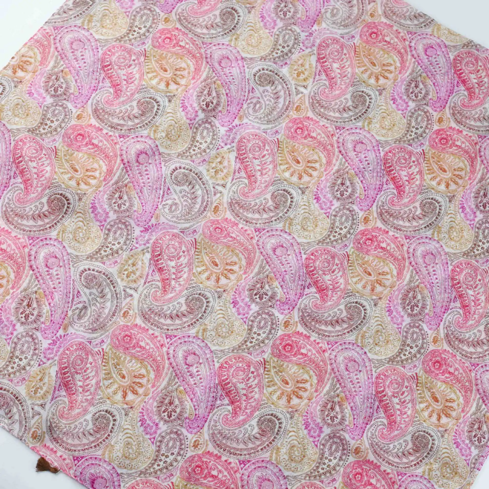 2024 Newest Women Paisley Printed Pattern Scarf Cotton Voile Scarf Shawls