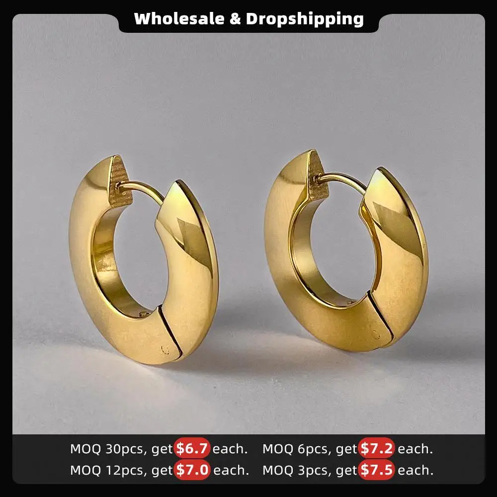 ENFASHION Piercing Stud Earings Stainless Steel Circle Earrings For Women Gold Color Pendientes Fashion Jewelry Gifts E211334