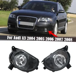 2Pcs Front Halogen Fog Lights For Audi A3 2004 2005 2006 2007 2008 Fog Lamp Foglights Headlights Assembly 8P0941699A 8P0941700A