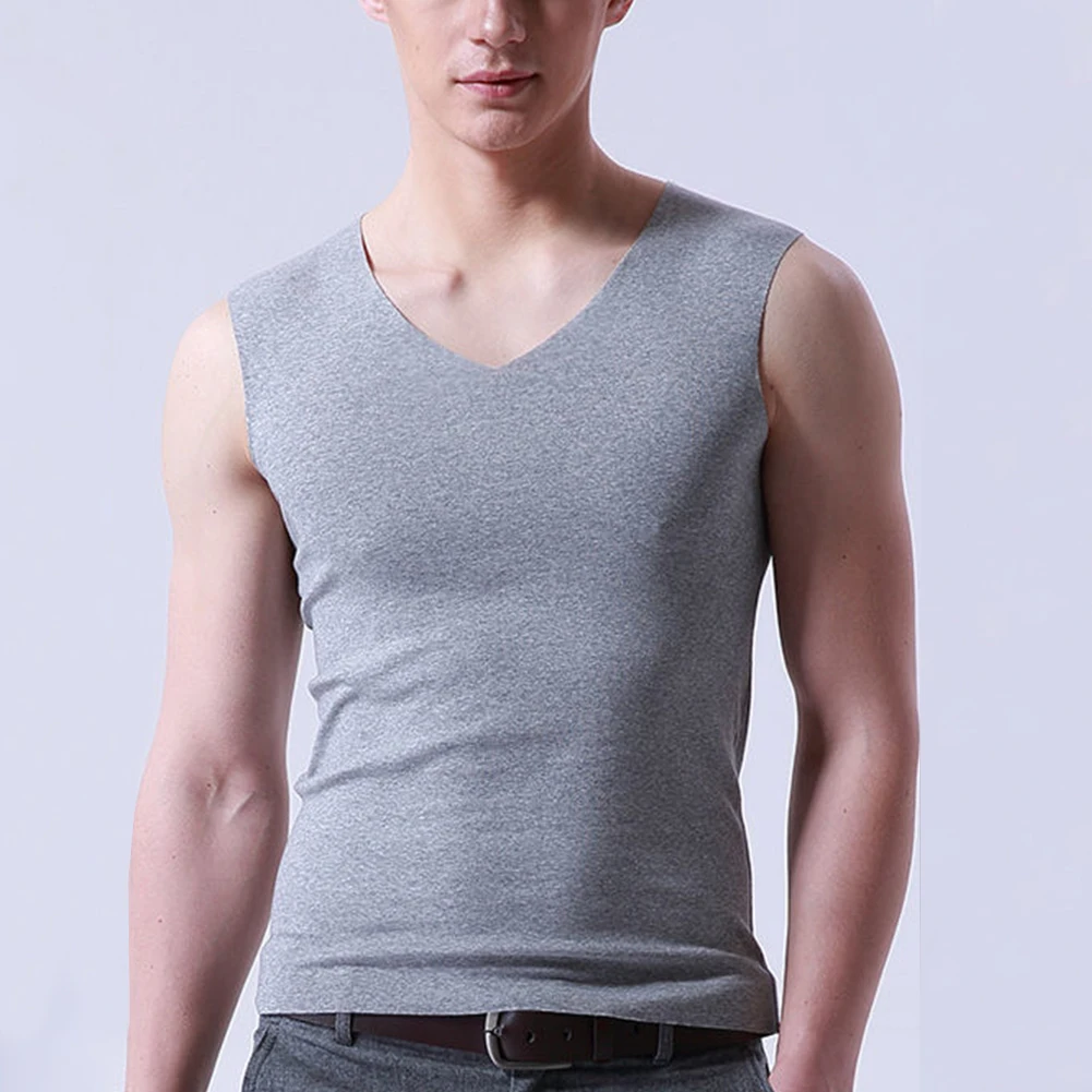 Tank Men\\\'s Slim Fit Ice Silk V Neck Tank Top Undershirt Sleeveless Muscle T Shirt for Maximum Style and Comfort